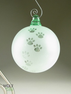 Wolf Glass - Recycled Glass Bottle Ornament Suncatcher Blown ECO Dog Lover Pet Lover Paw Print http://www.pinterest.com/pin/202943526927980742/